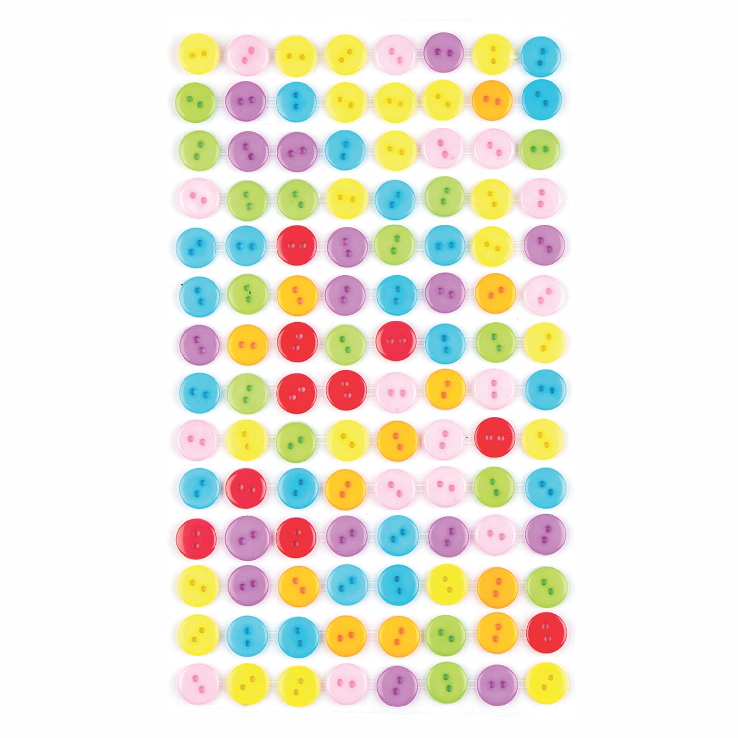 55pcs Assorted Self-Adhesive Buttons Sheet for DIY