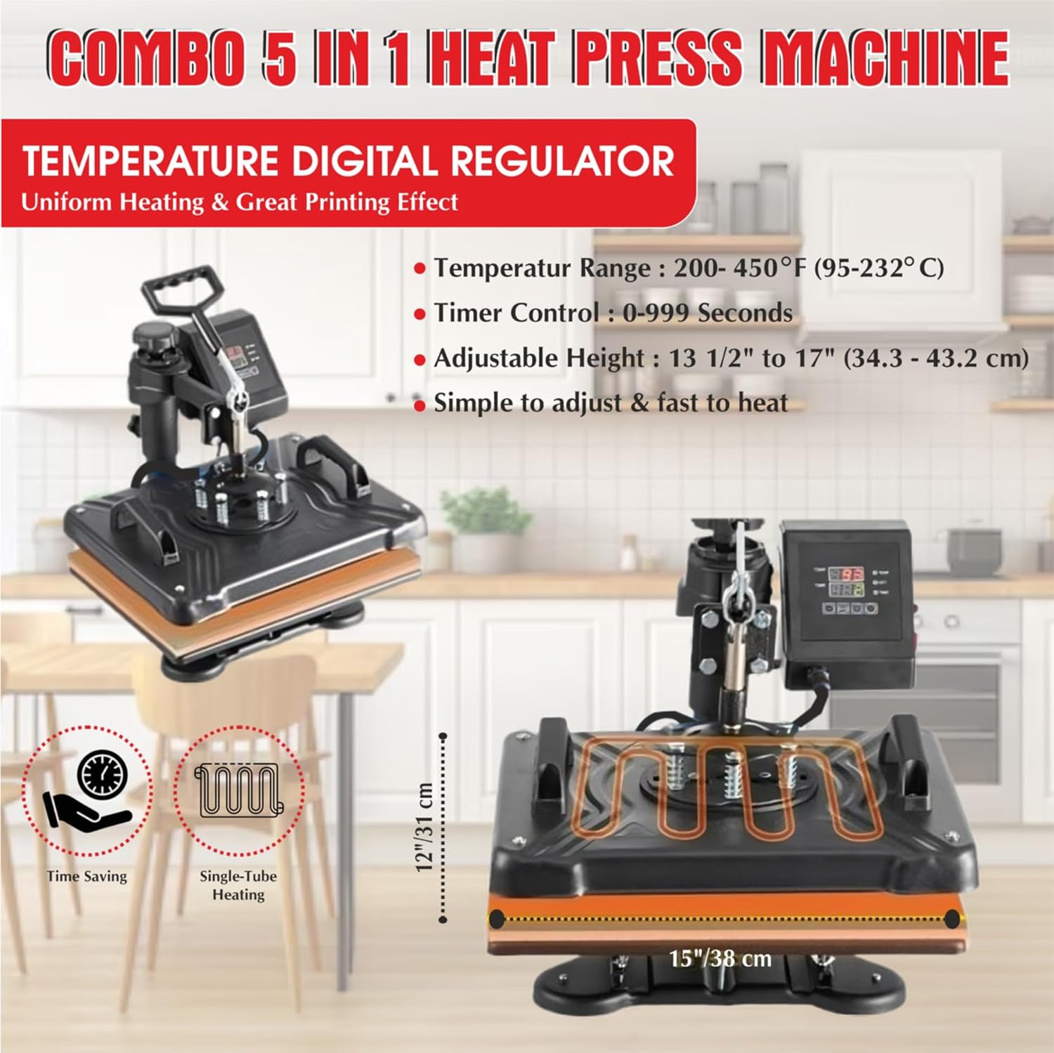5-in-1 Heat Press Machine Digital Multi-Functional Printing Machine