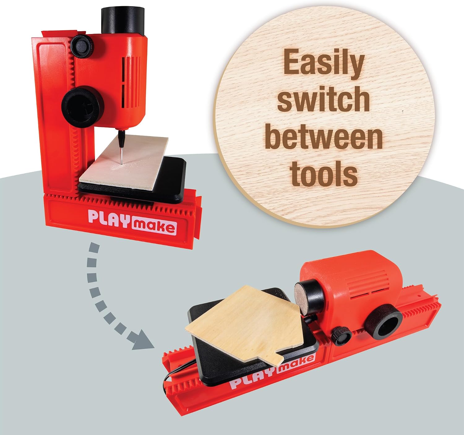 PLAYMAKE 4 in 1 Creative Workshop Safe for Children 5+ for Wood & Cardboard