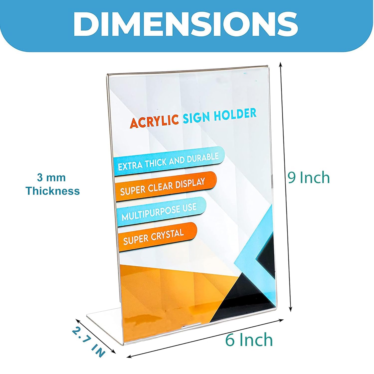 Acrylic Slant Back Sign Holder
