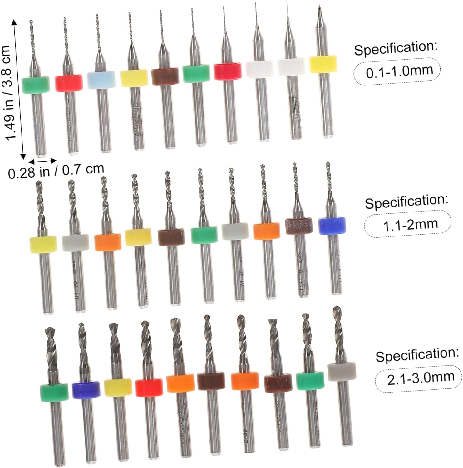 10pcs PCB Drill Bits 1/8" Shank Tungsten Carbide Rotary Tool
