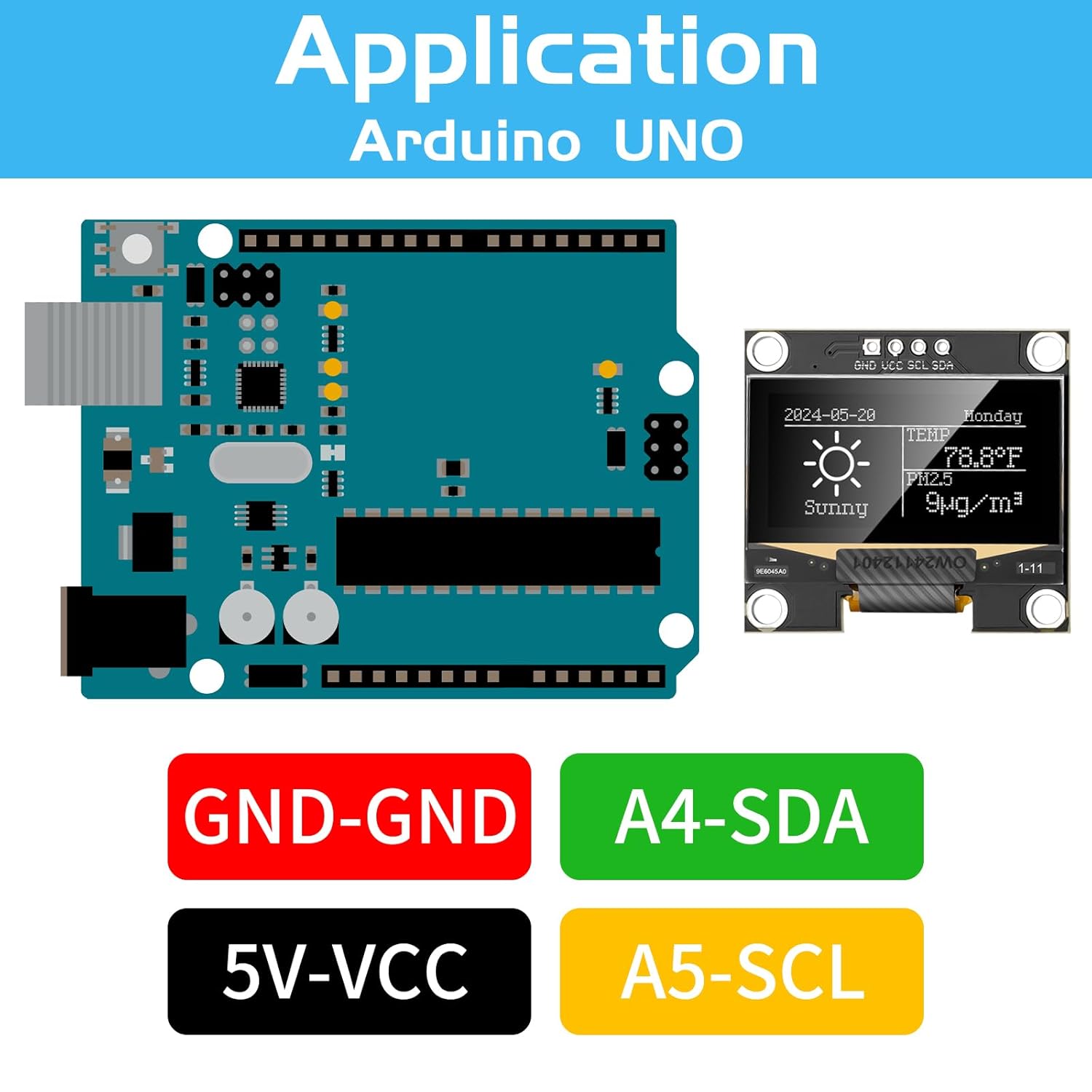 1.3in SSD1106-Controller 128x64 I2C OLED Display