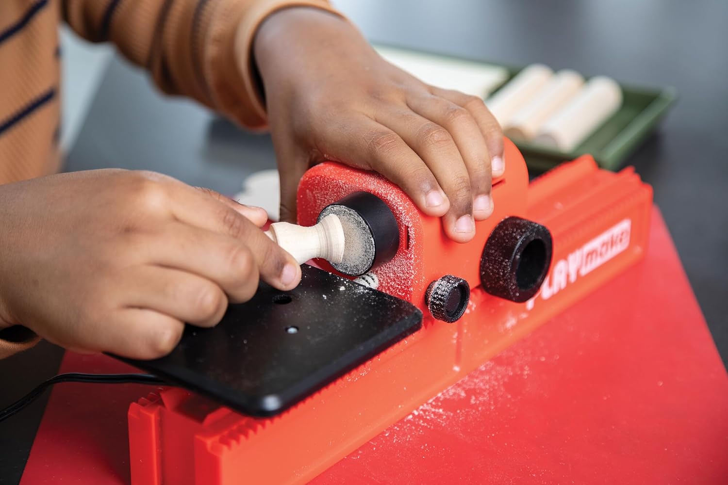 PLAYMAKE 4 in 1 Creative Workshop Safe for Children 5+ for Wood & Cardboard