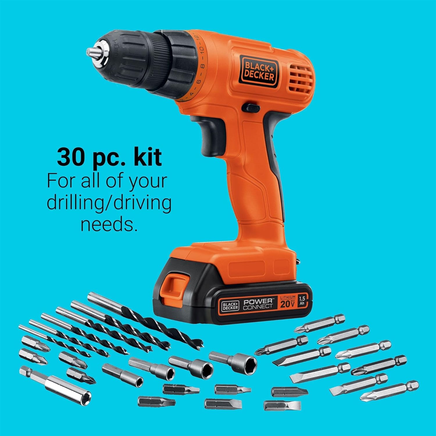 Black + Decker: LD120VA 20V MAX POWER CONNECT Li-Ion Cordless Drill/Driver Set