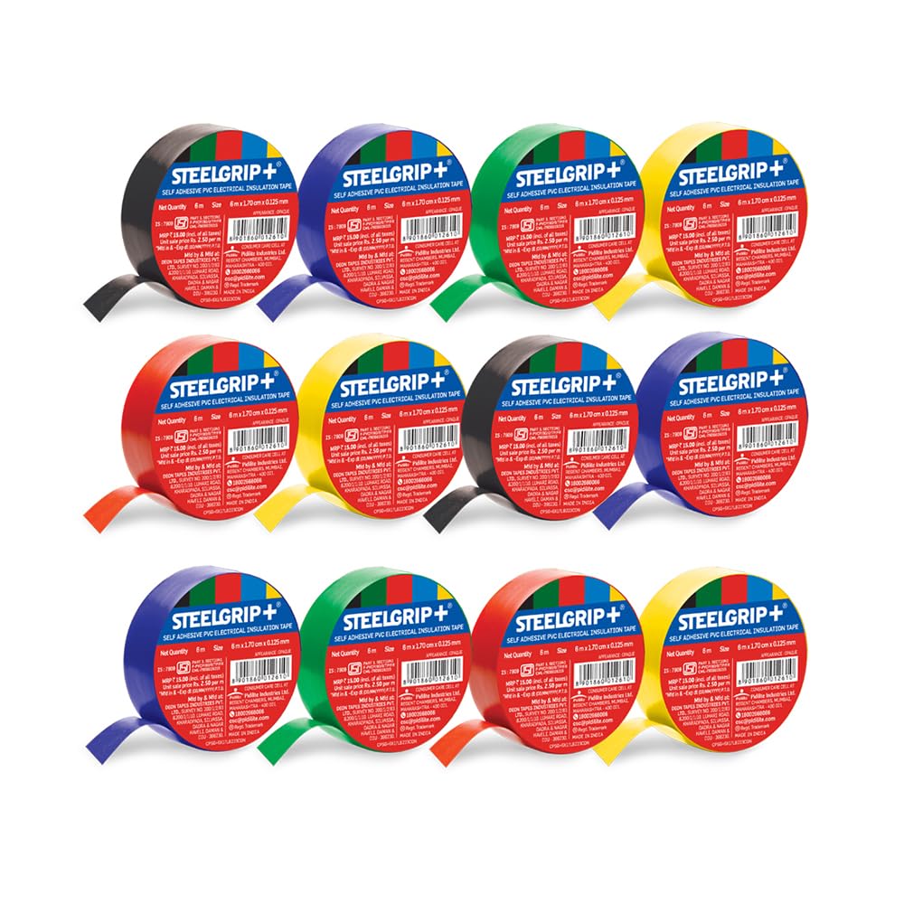 Steelgrip: Self Adhesive PVC Electrical Insulation Tape 1.7cmX6.0mtr