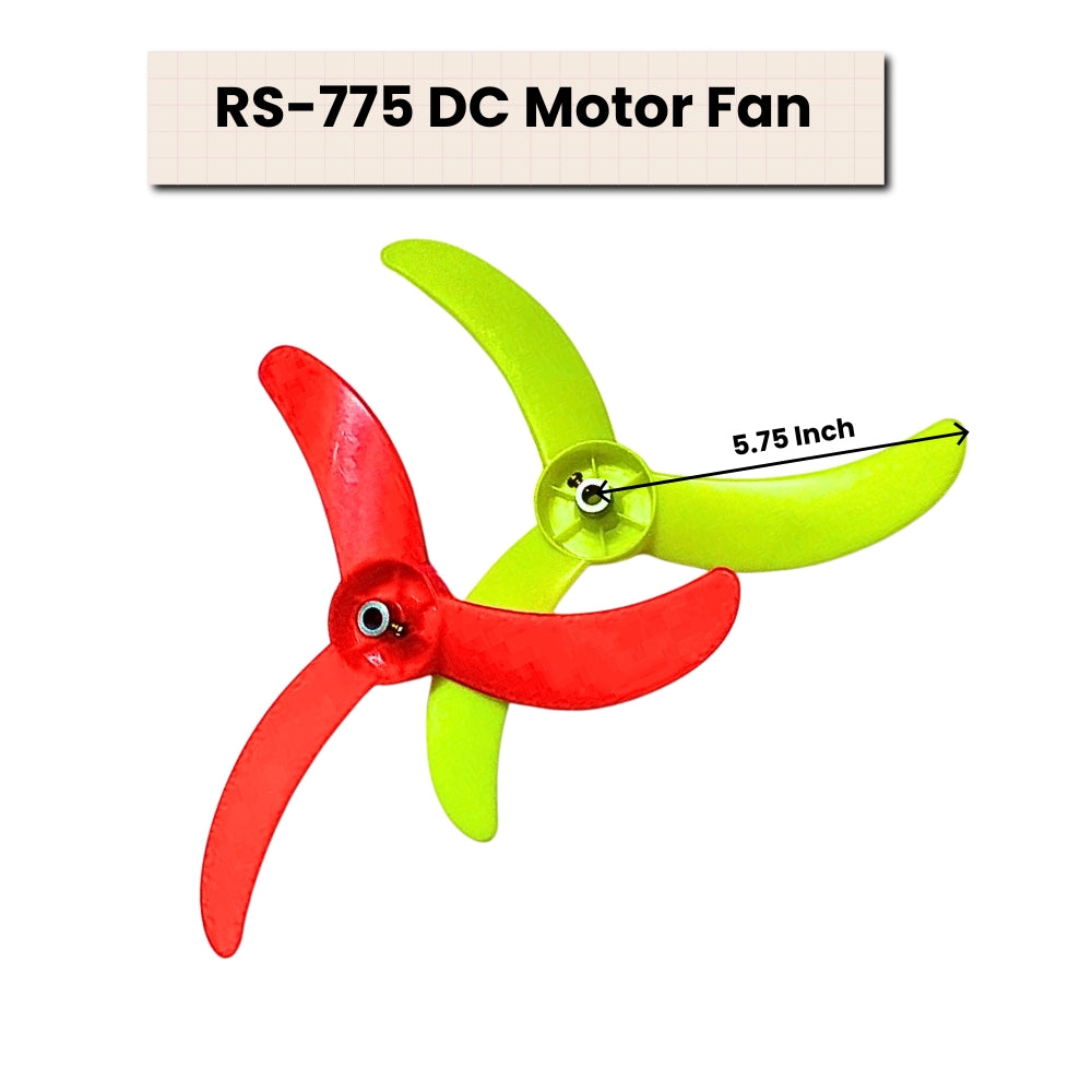 Multicolour 3-Blade Fan for 12-Volt DC Motor