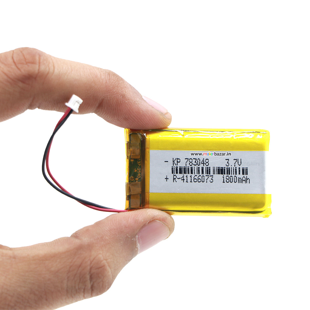 KP: 3.7V 1800mAh Lipo Battery - Single Cell Lithium Polymer Battery