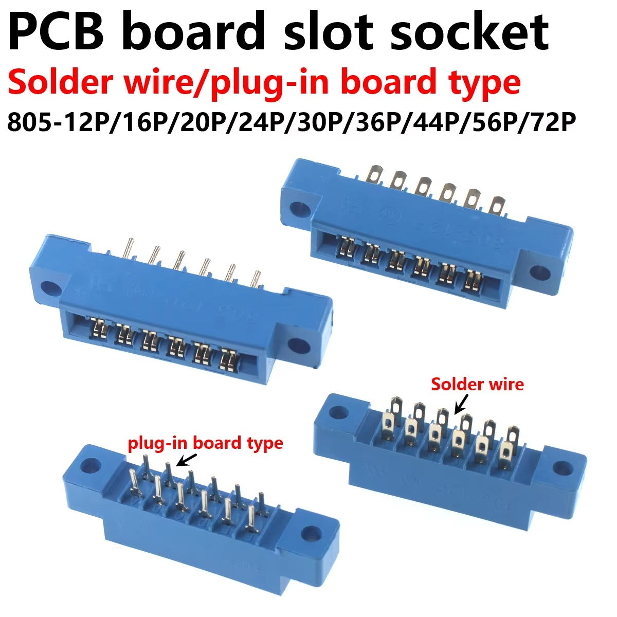 805 PCB Card Edge Slot Socket 3.96mm Pitch