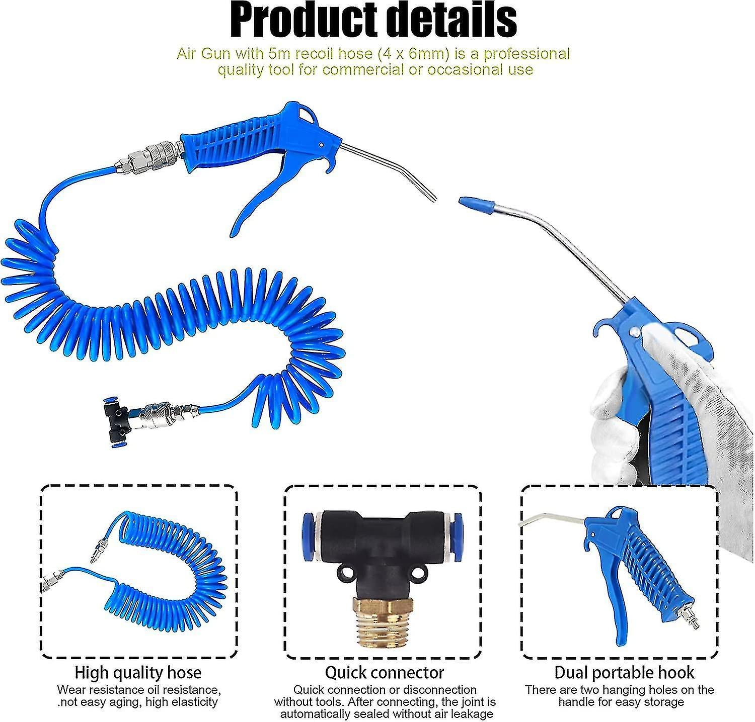 Air Duster Blow Gun with Spiral Hose