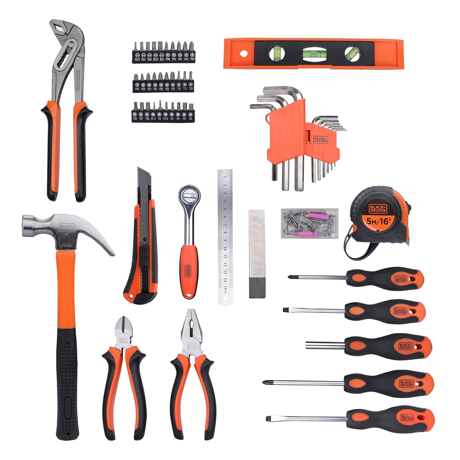 Black+Decker BMT154C Hand Tool Kit for Home & DIY Use (154-Piece)
