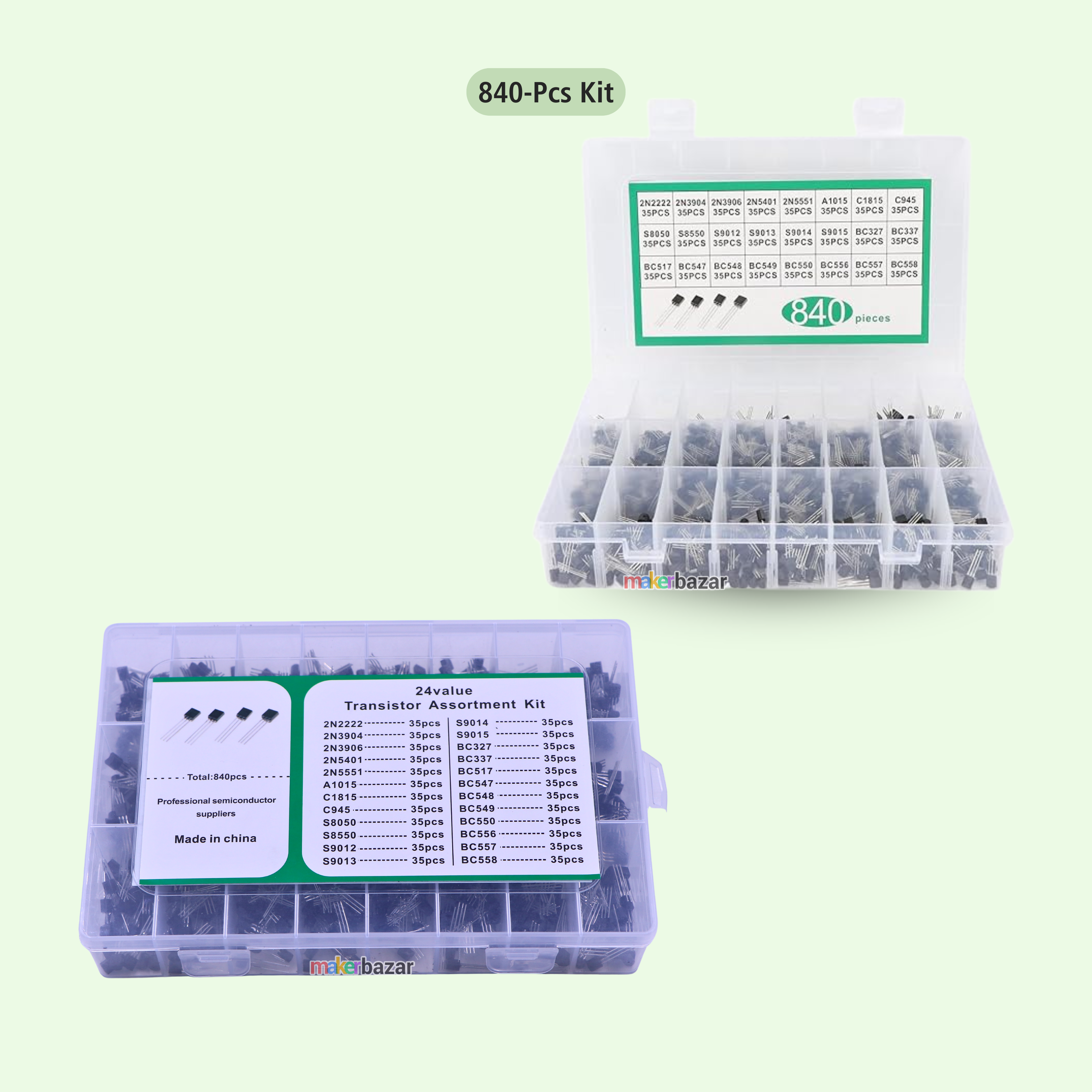 General Purpose PNP NPN Transistors Assortment Kit