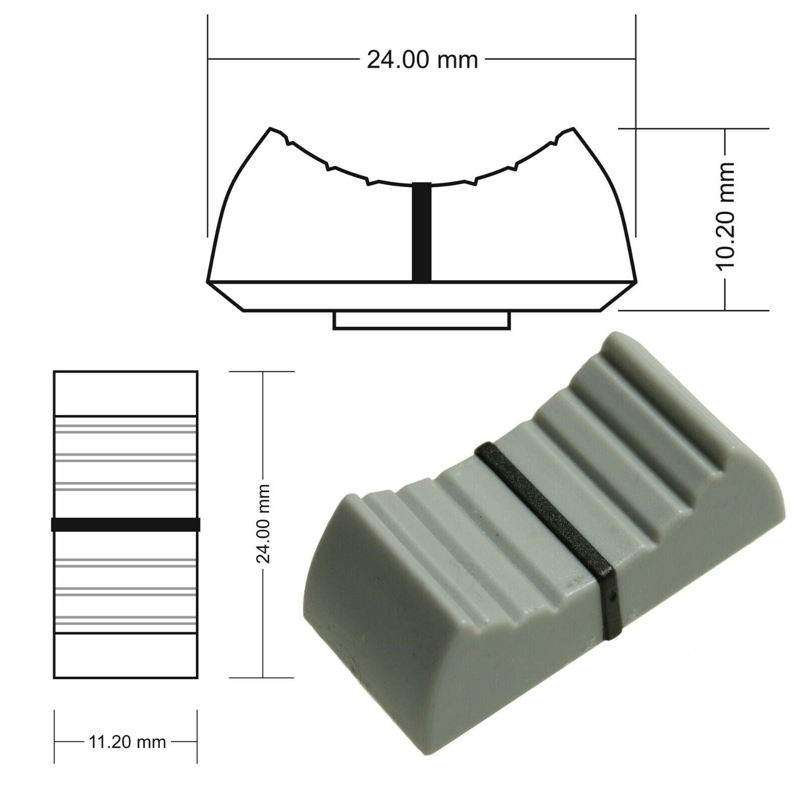 Fader Knob Touch Sensitive Slider Ribbed Mixer Potentiometer Cap uni
