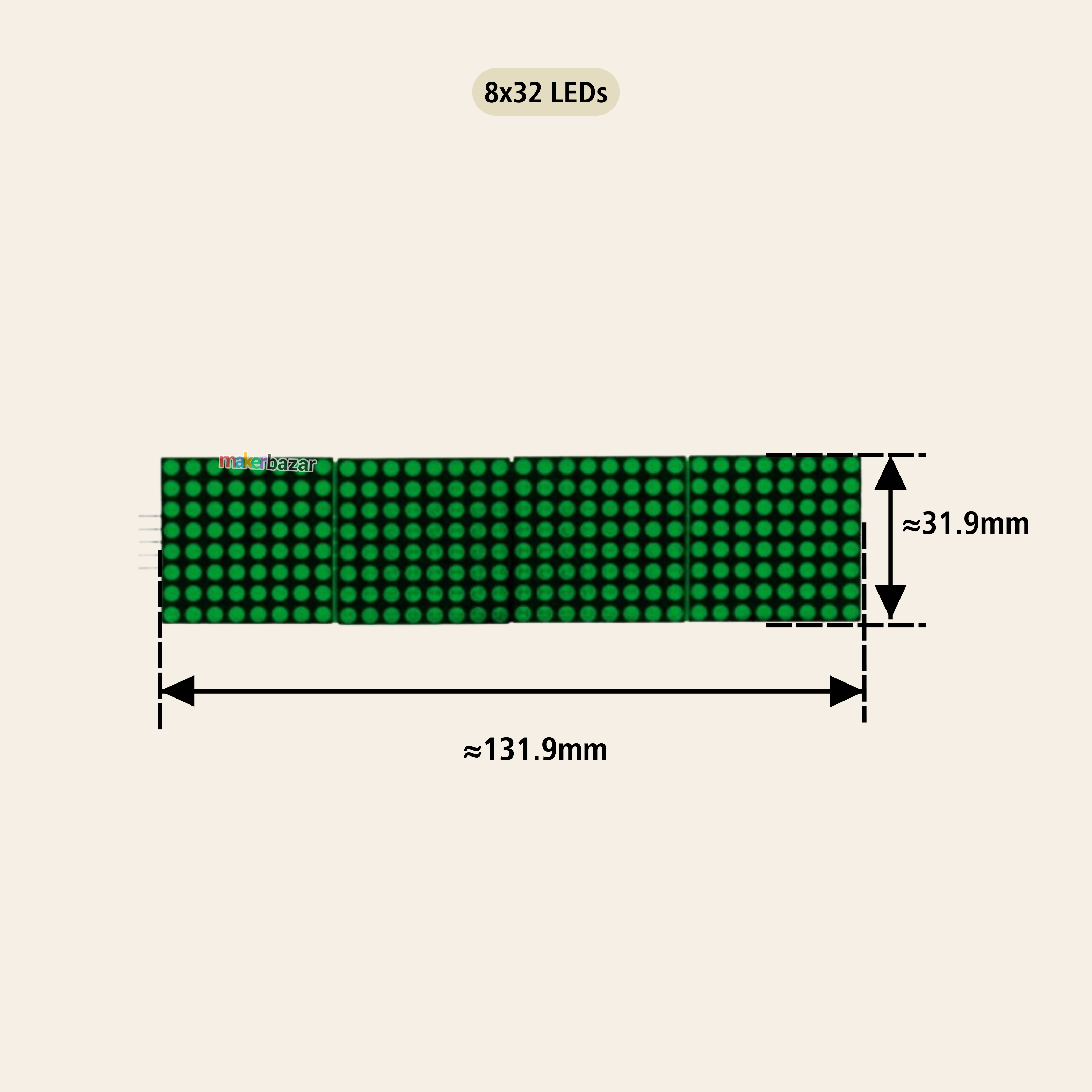 MAX7219 8x32 Dot Matrix Microcontroller Module LED Display