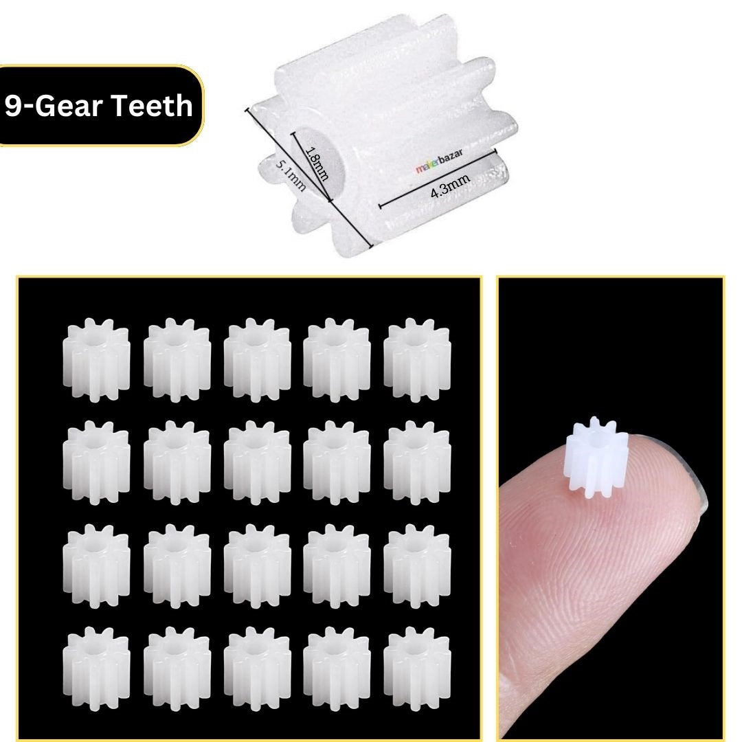 Plastic Pinion Reduction Gear Teeth for RC Robot Car and Coreless Motor