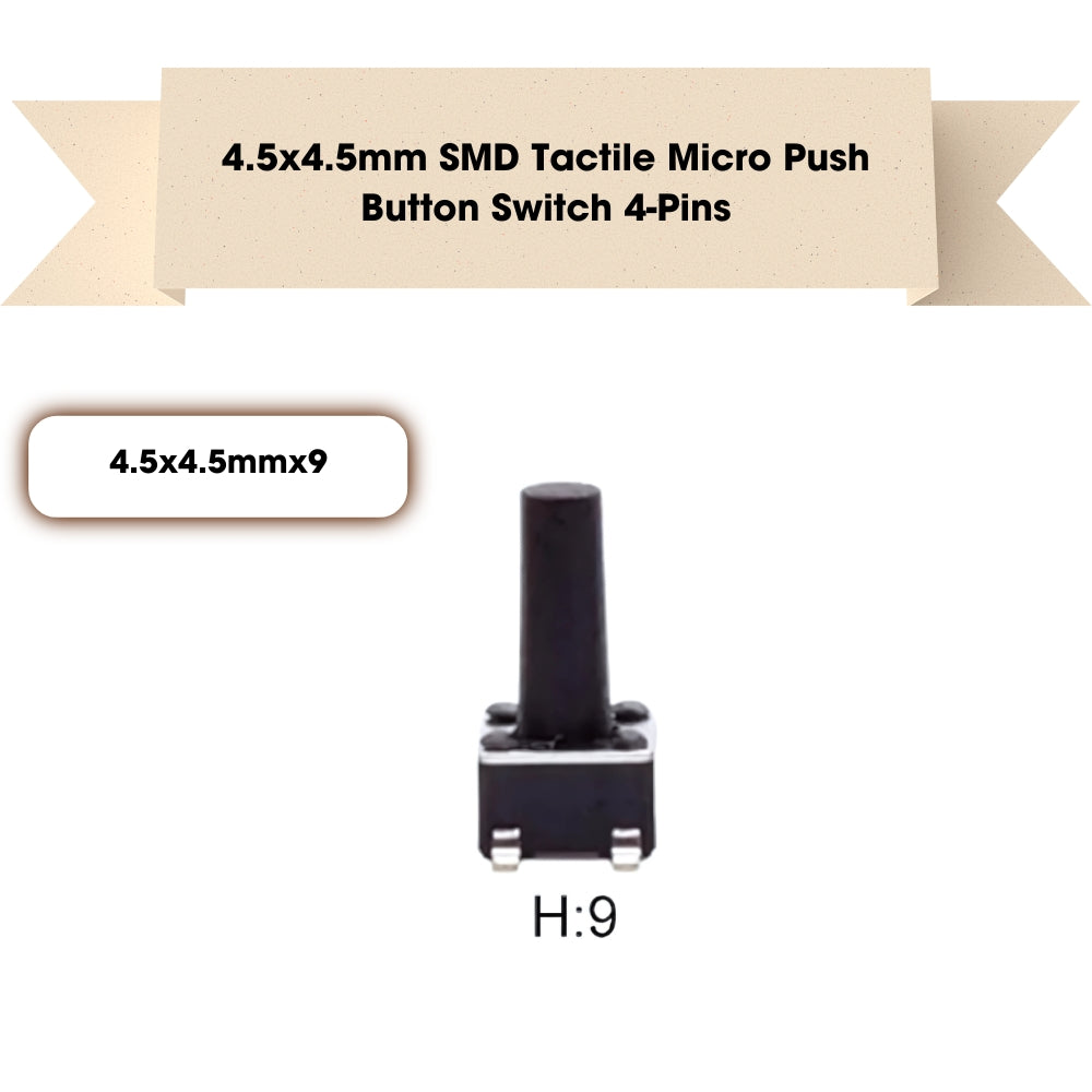 4.5x4.5mm SMD Patch Tactile Micro Push Button Switch 4-Pins