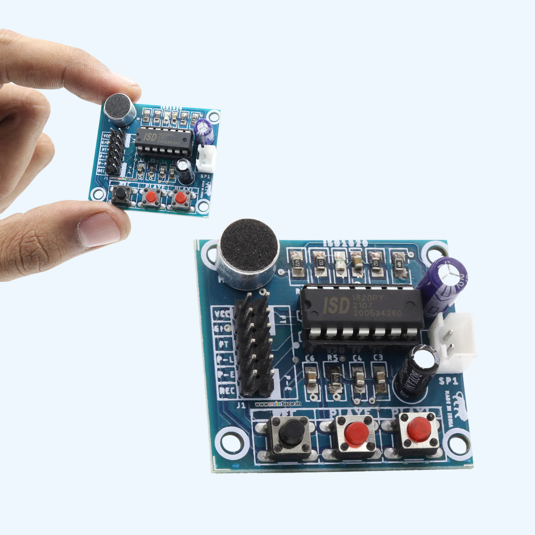 ISD1820 Voice Recorder & Sound Playback Module onboard Microphone & Speaker