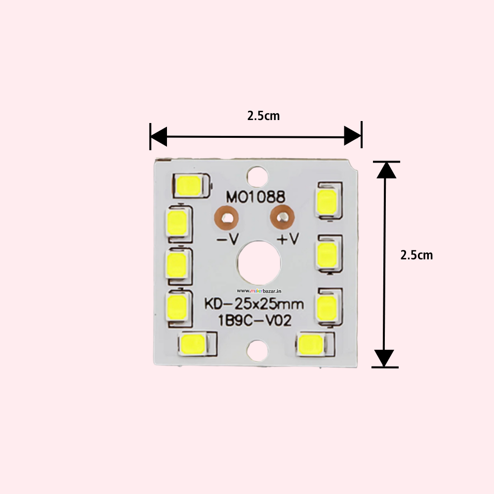 9W MCPCB 25x25mm Metal Core LED PCB