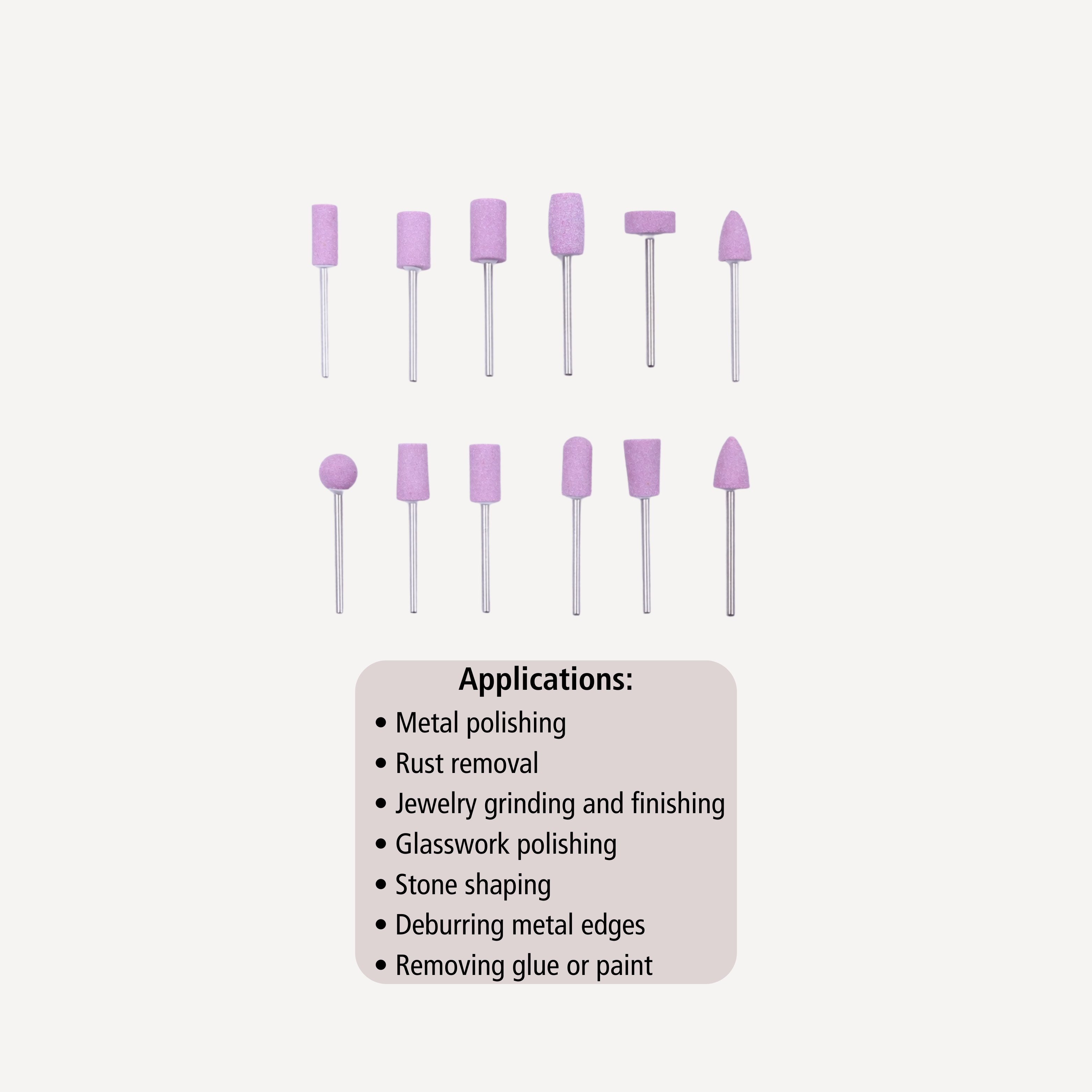 12pcs Stone Grinding & Polishing Rotary Bits Set – 3mm Shank