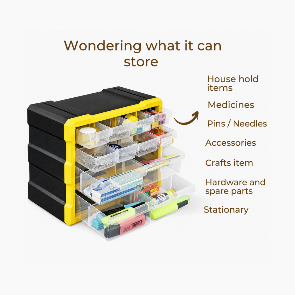 Alkon Component Organizer Storage Cabinet with Drawers & Bins