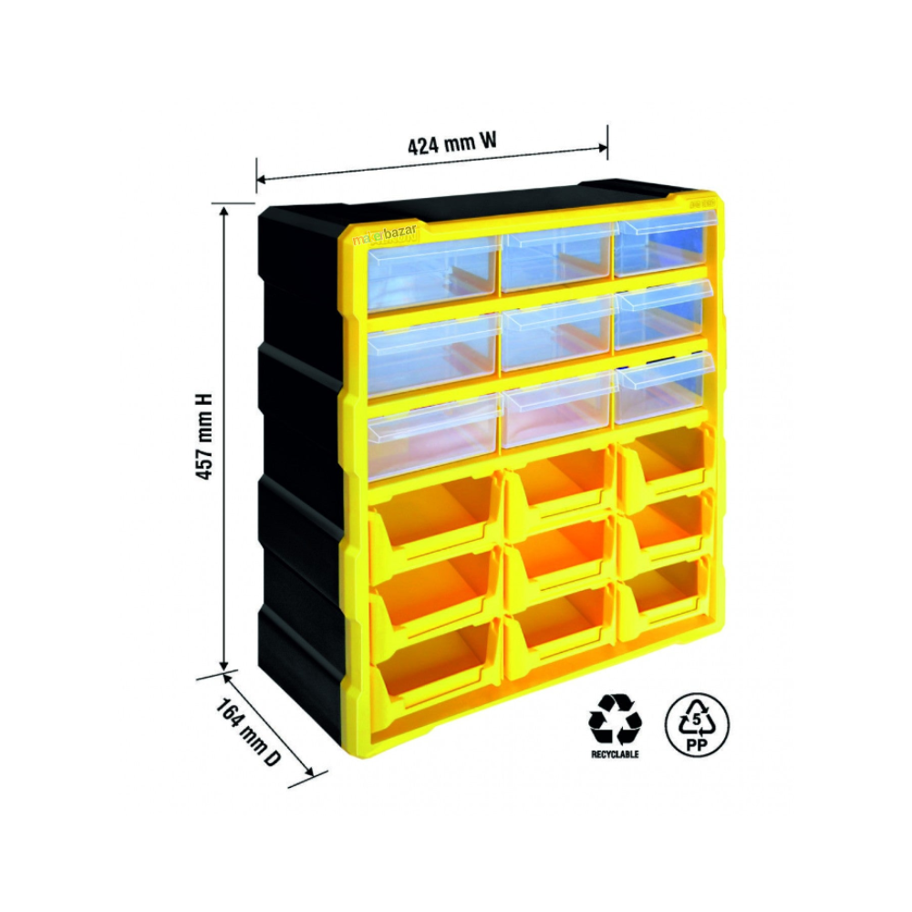 Alkon Component Organizer Storage Cabinet with Drawers & Bins