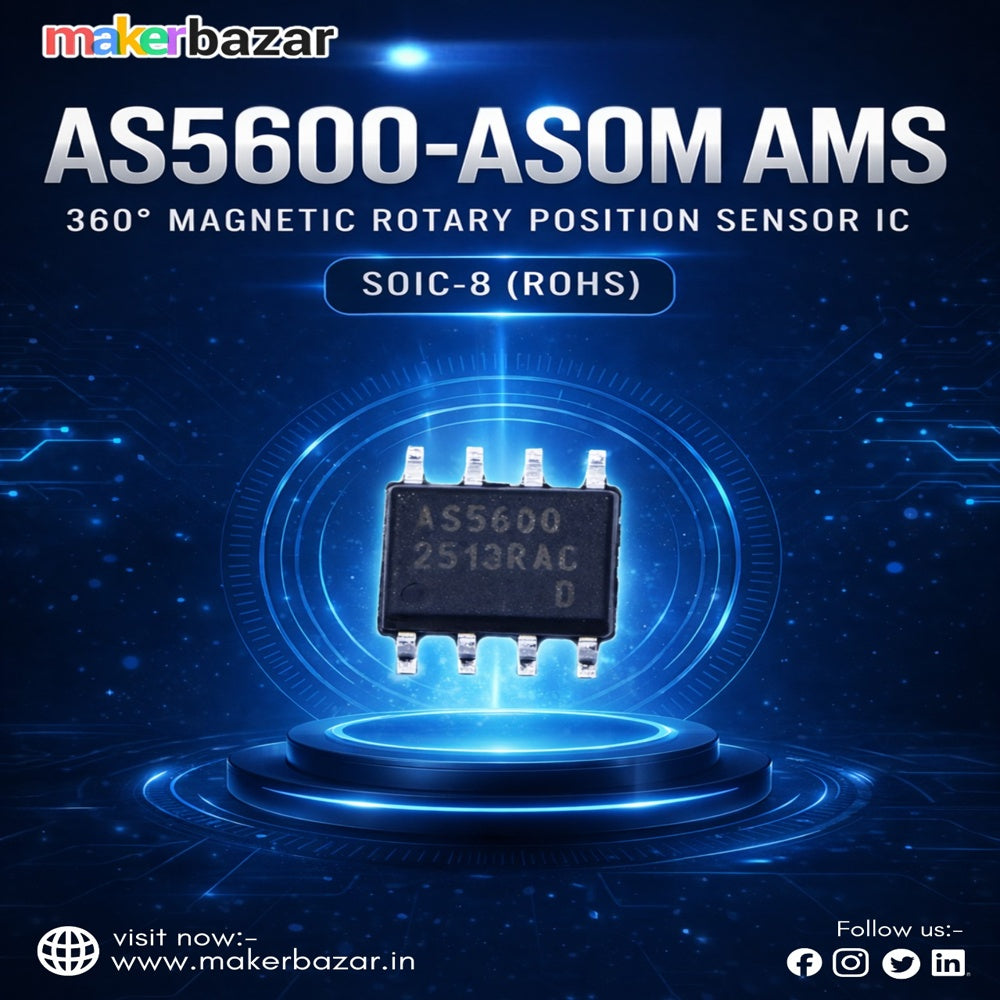 AS5600-ASOM AMS 360° Magnetic Rotary Position Sensor IC – SOIC-8 (ROHS)