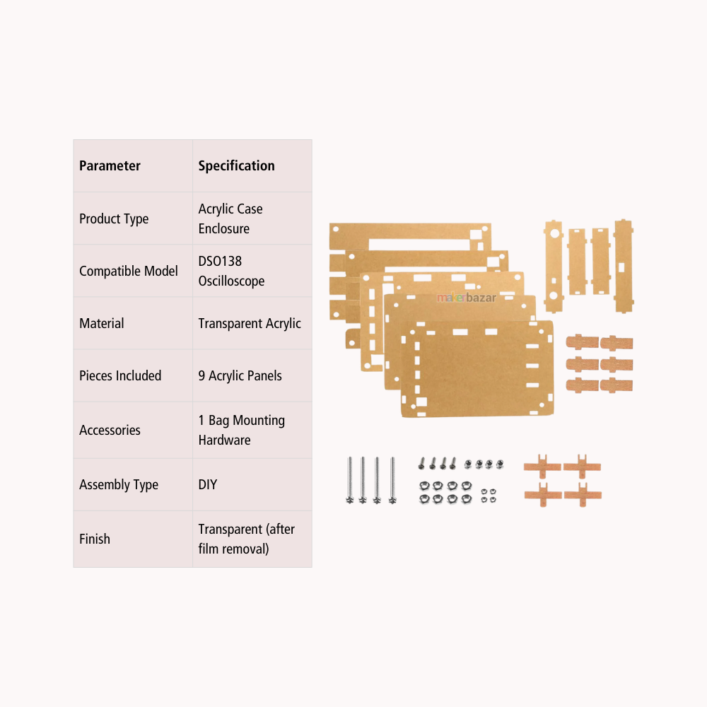 DIY Transparent Acrylic/Enclosure Case for DSO138 Oscilloscope