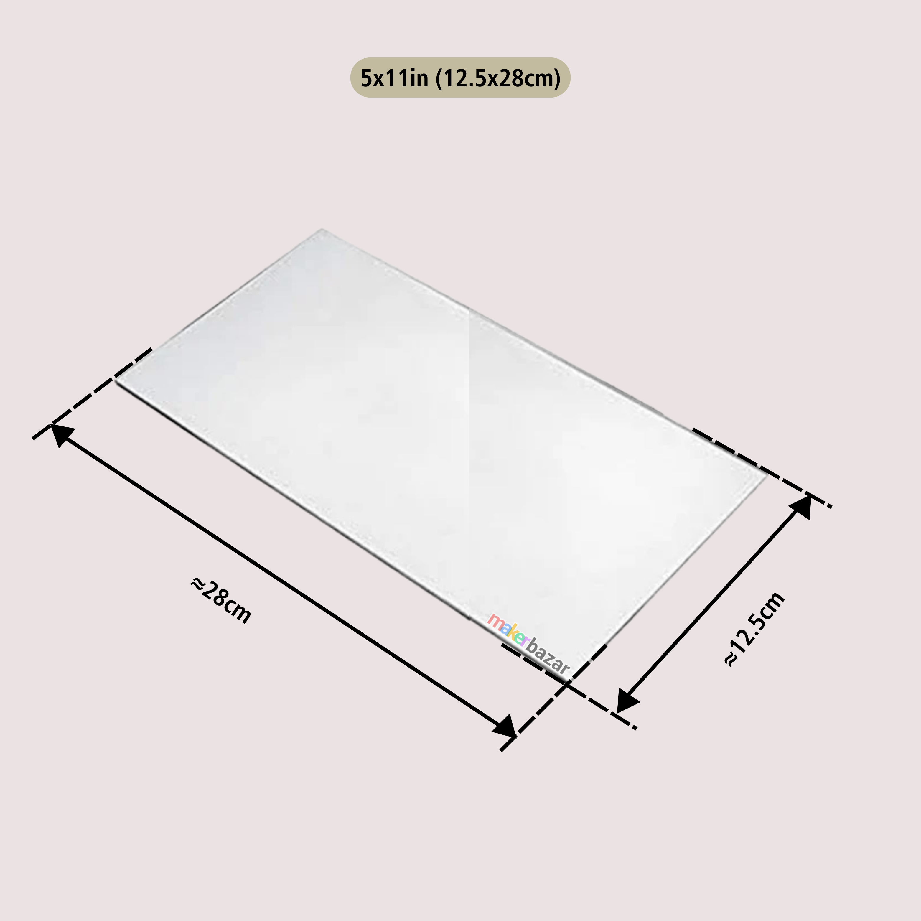5mm 5x11inch Acrylic Sheet Rectangle Craft & DIY Board