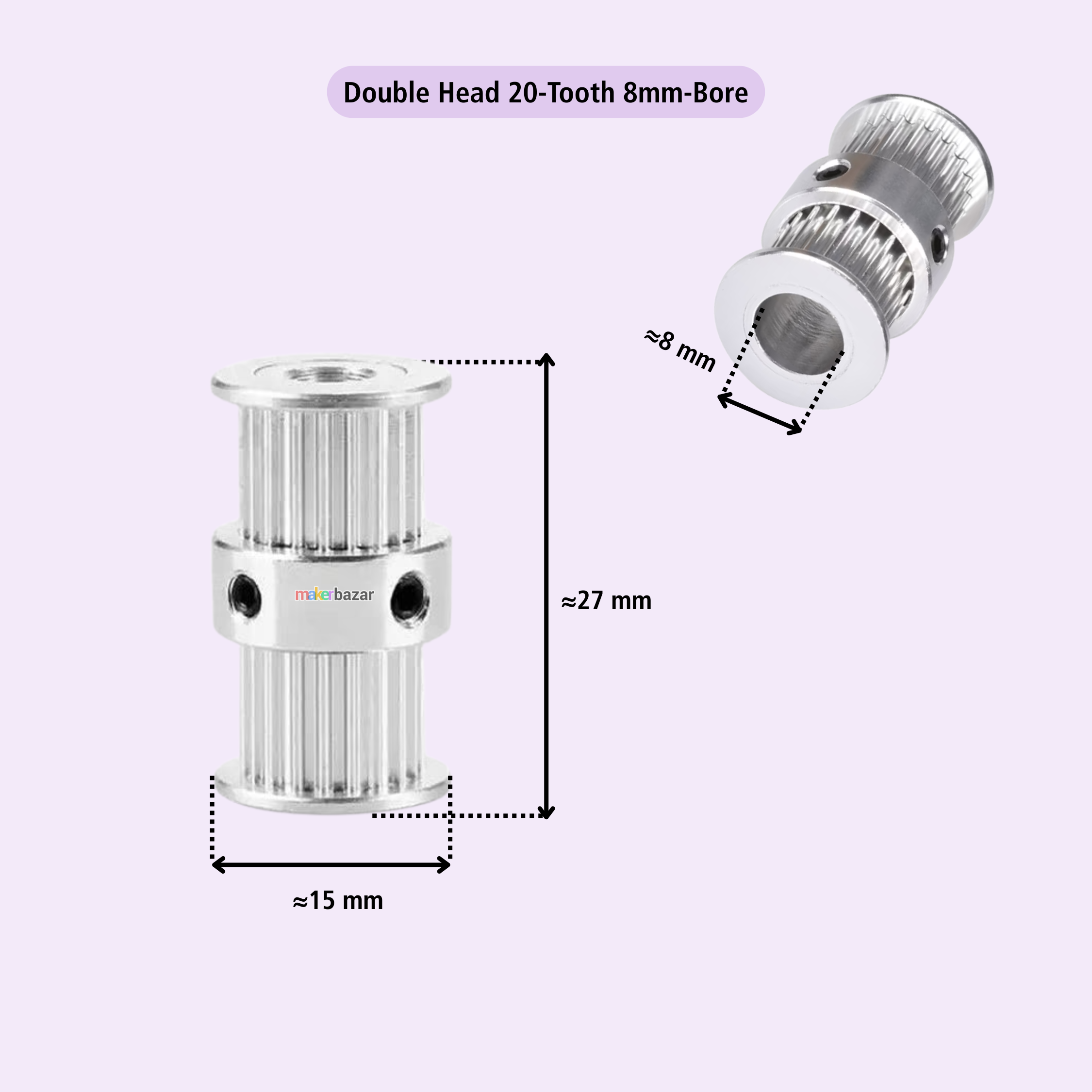 Aluminum GT2 Timing Pulley For 6mm Belt