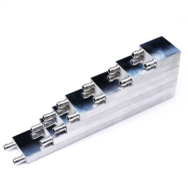 Same-Direction Aluminum Water Cooling Block for CPU/DIY Projects (Nozzles on Short-Side)