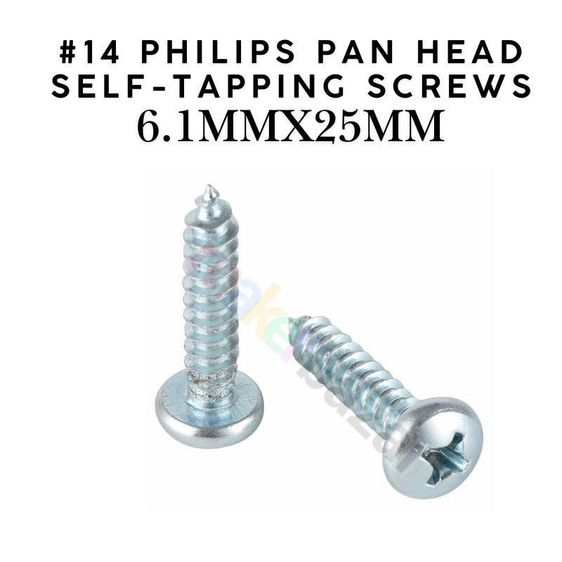 M6.1 #14 Philips-Pan-Head Stainless-Steel Self-Tapping Screws