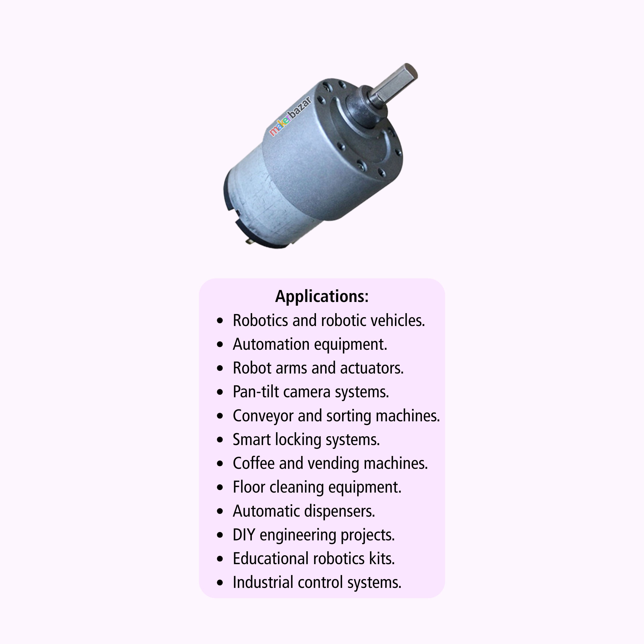 JGB37-520 DC 12V Metal Gear Motor with Speed Reduction Gearbox