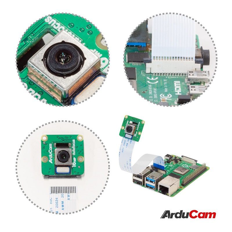 Arducam B0371 IMX519 Autofocus Camera Module for Raspberry Pi and Jetson Nano