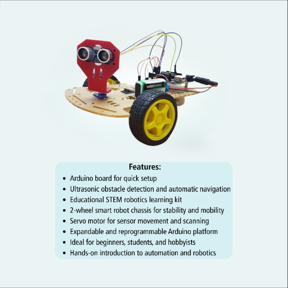 Arduino Obstacle Avoiding Robot Kit with Ultrasonic Sensor