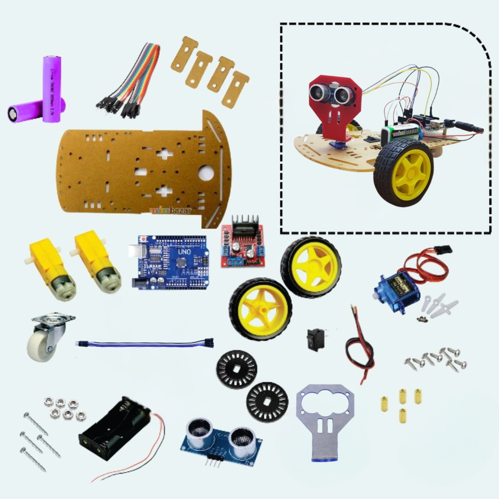 Arduino Obstacle Avoiding Robot Kit with Ultrasonic Sensor