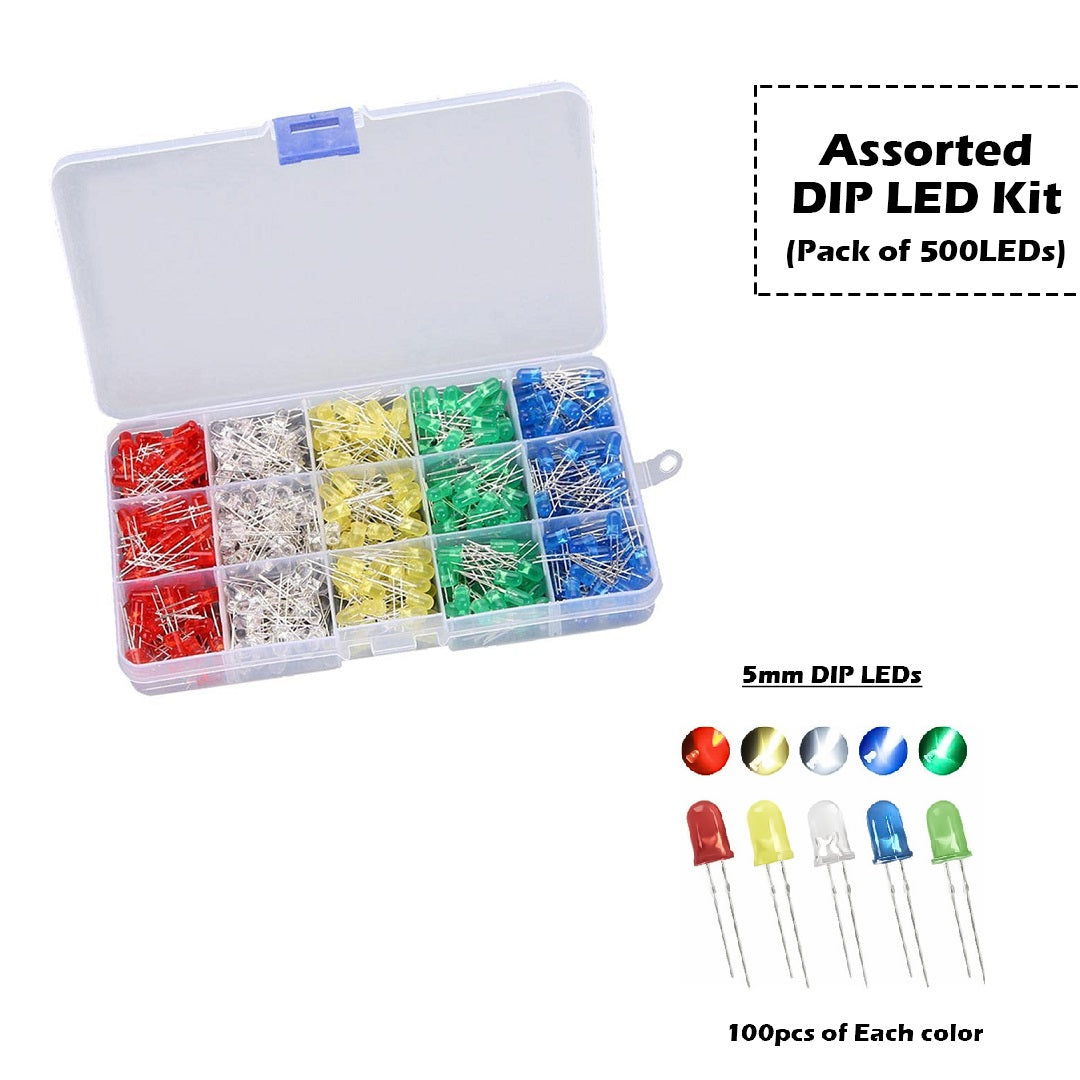 Bright DIP LED Round Top Diffused Type Assortment Kit Box