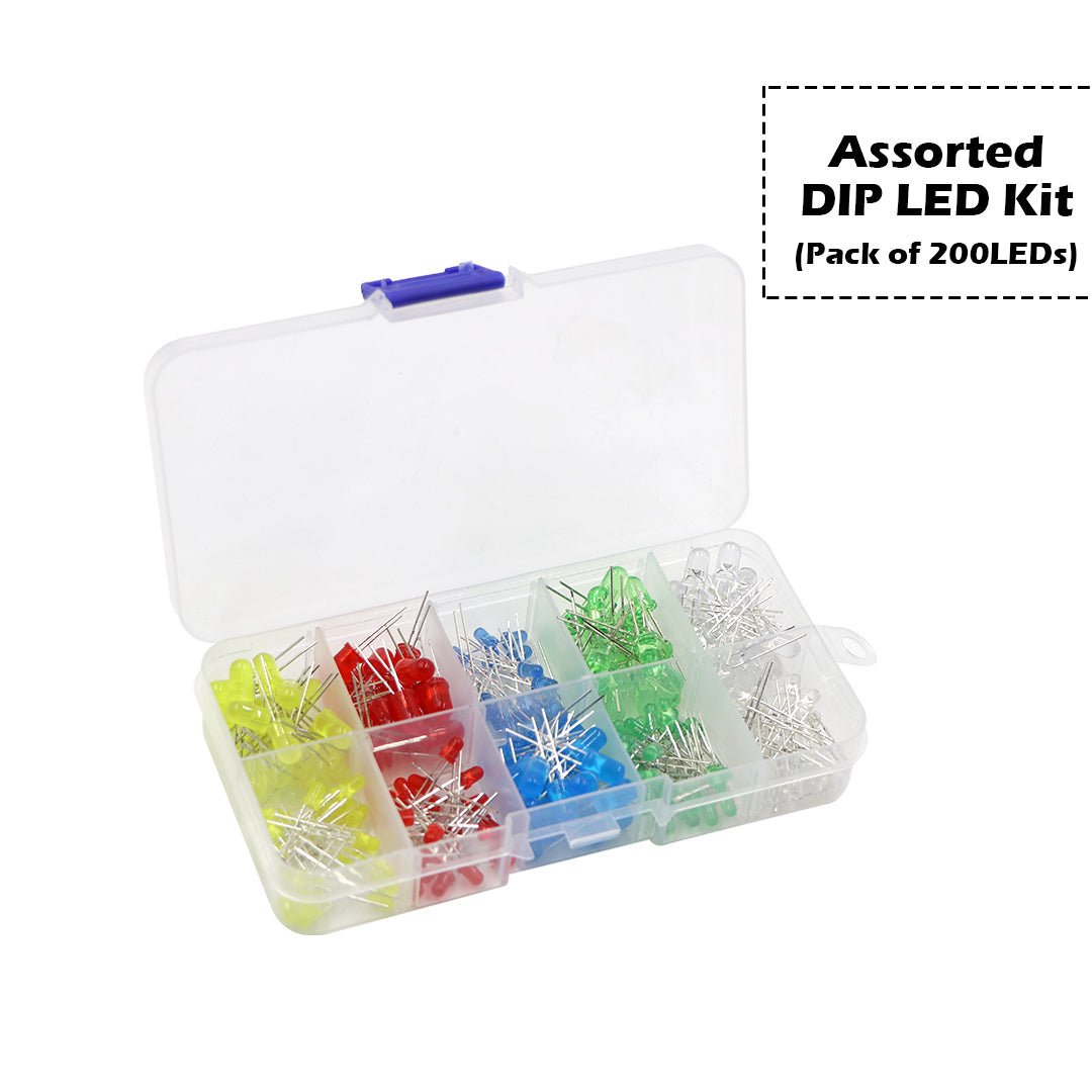 Bright DIP LED Round Top Diffused Type Assortment Kit Box