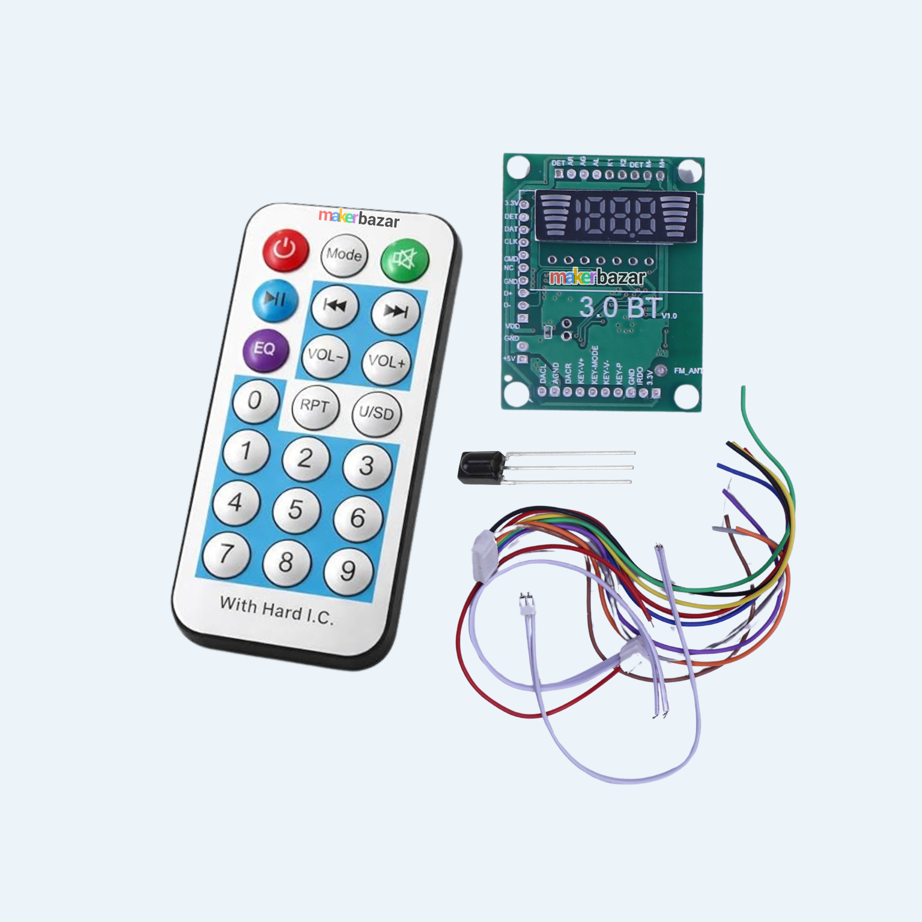 Audio Amplifier Module with Display, IR, Microphone Input & Remote