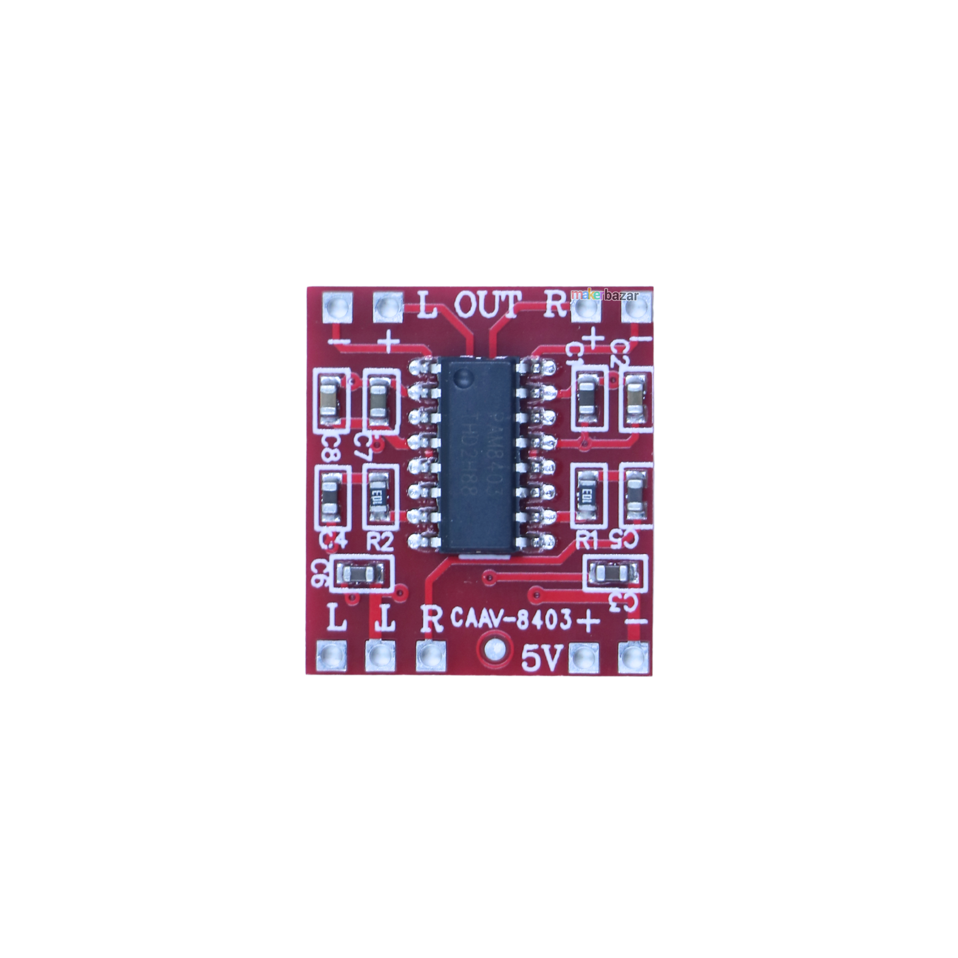 CAAV8403 PAM8403 3W+3W Mini Stereo Audio Amplifier Module โ 5V Class-D Board