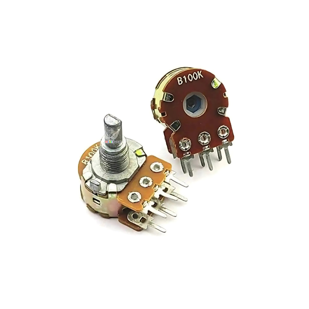 WH148-1B-2-4F 6-Pin Dual Gang Rotary Potentiometer