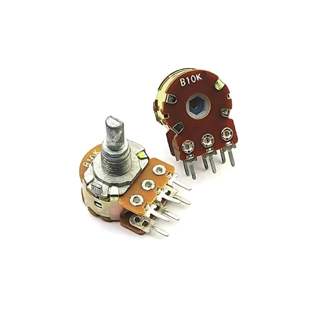WH148-1B-2-4F 6-Pin Dual Gang Rotary Potentiometer