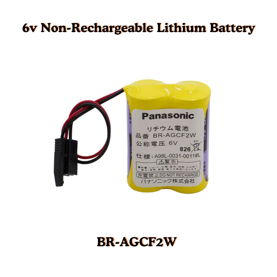 BR-AG 6-Volt Non-Rechargeable Lithium Battery with Connector
