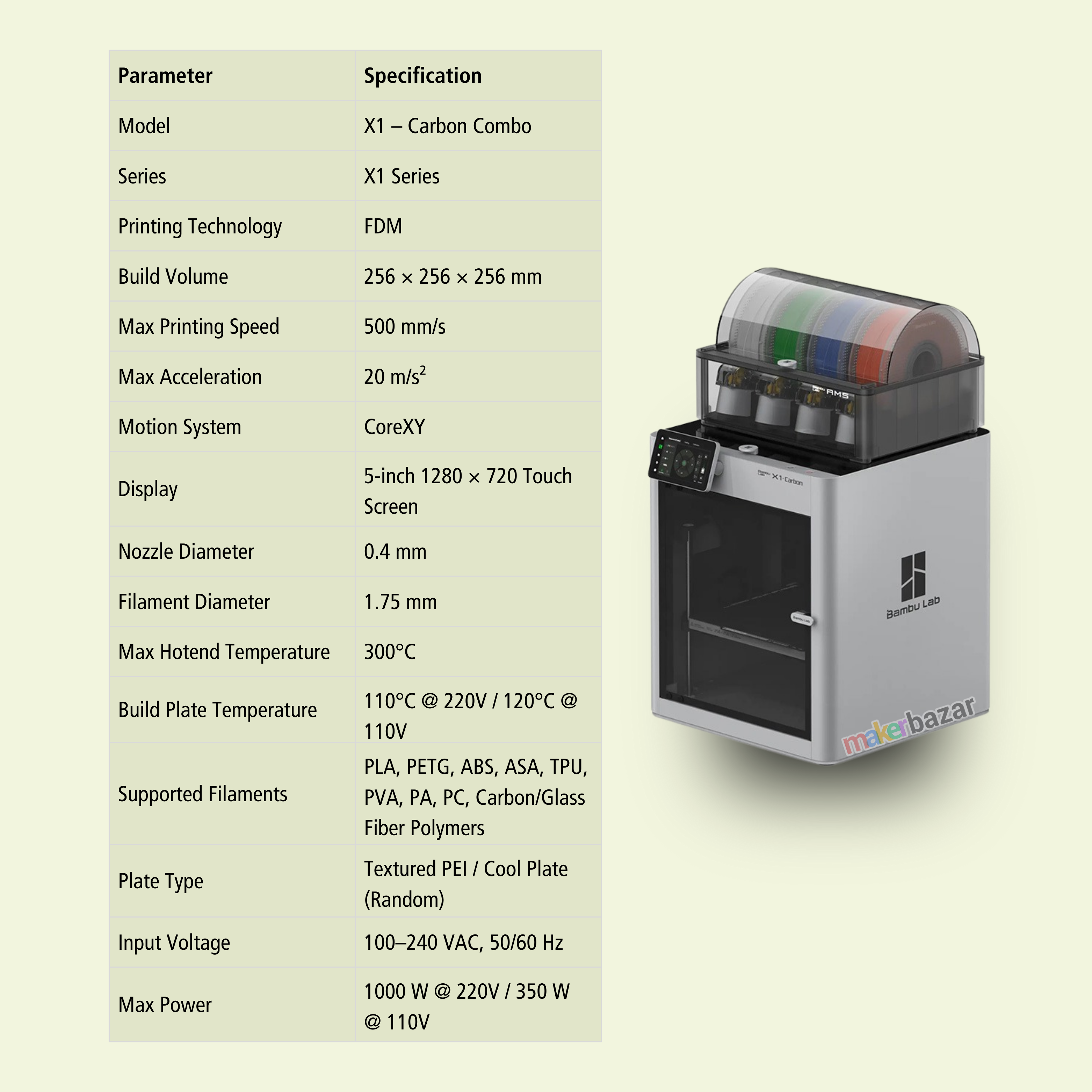 Bambu Lab X1 - Carbon Combo 3D Printer