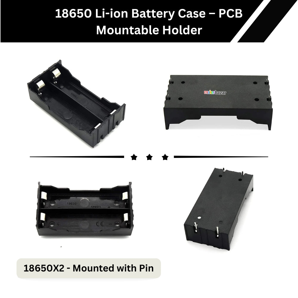 18650 Li-ion Battery Case Cell-Box PCB Mountable Holder