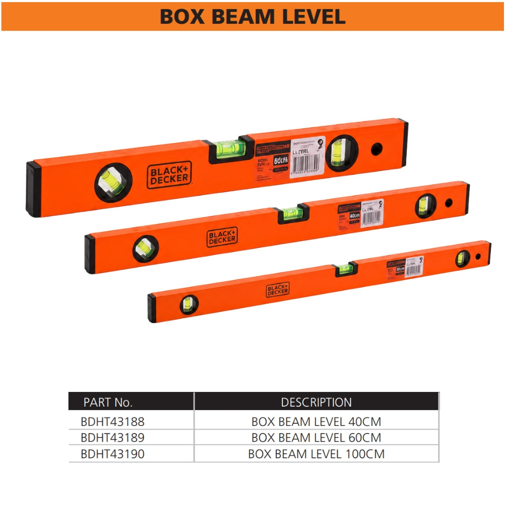 Black&Decker Box Beam Spirit Level