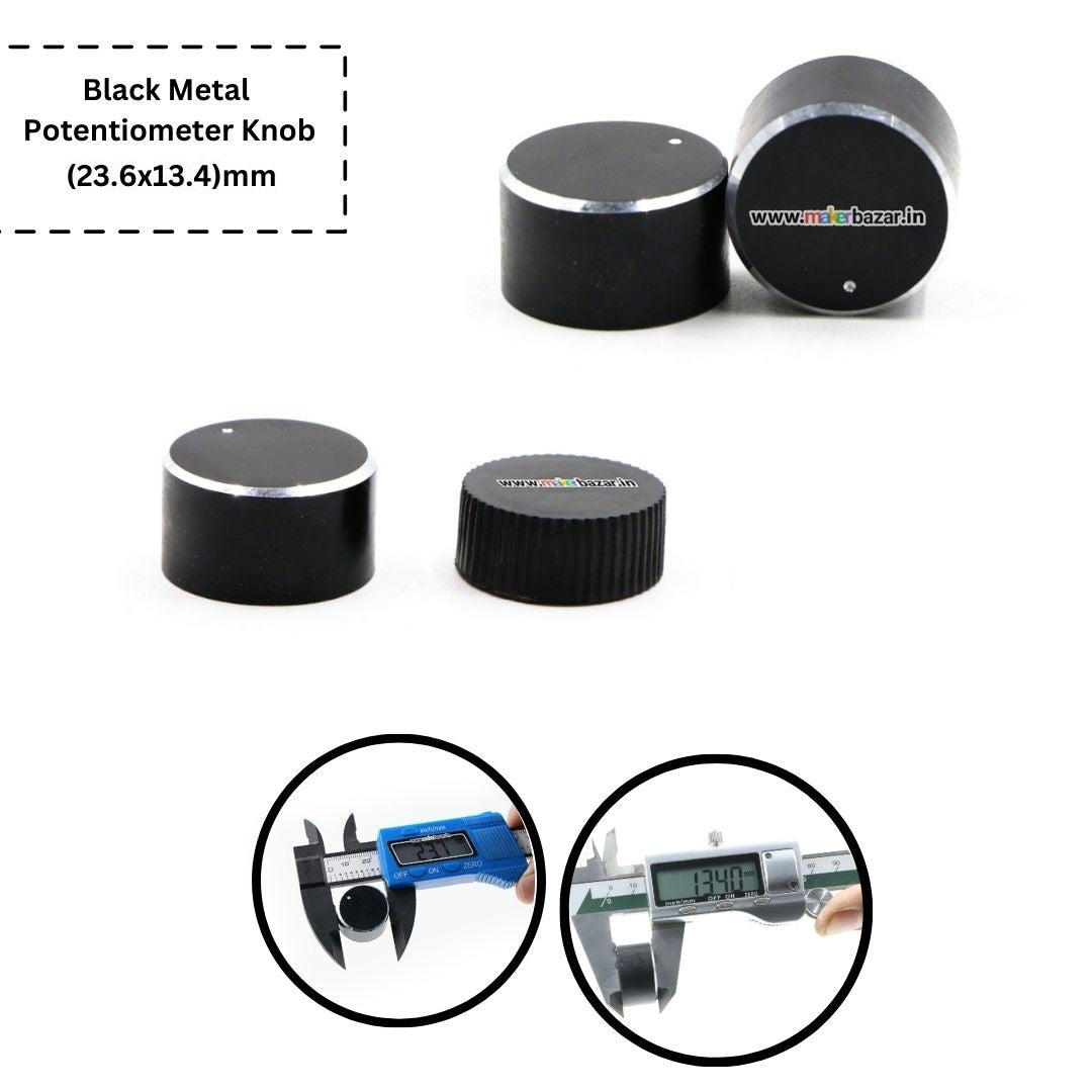 Black Metalic Potentiometer Knob
