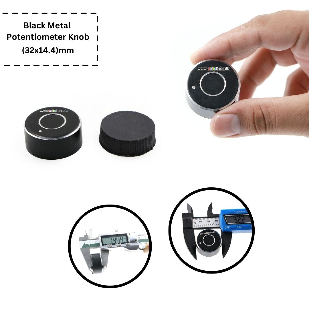 Black Metalic Potentiometer Knob