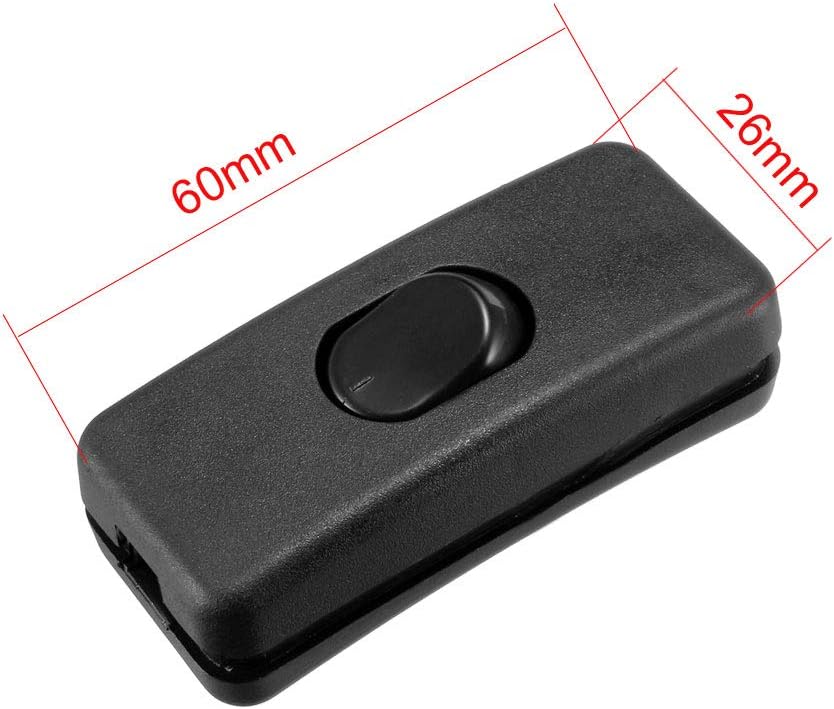 Inline Rocker Switch SPST Half-Way for Lamp Cord