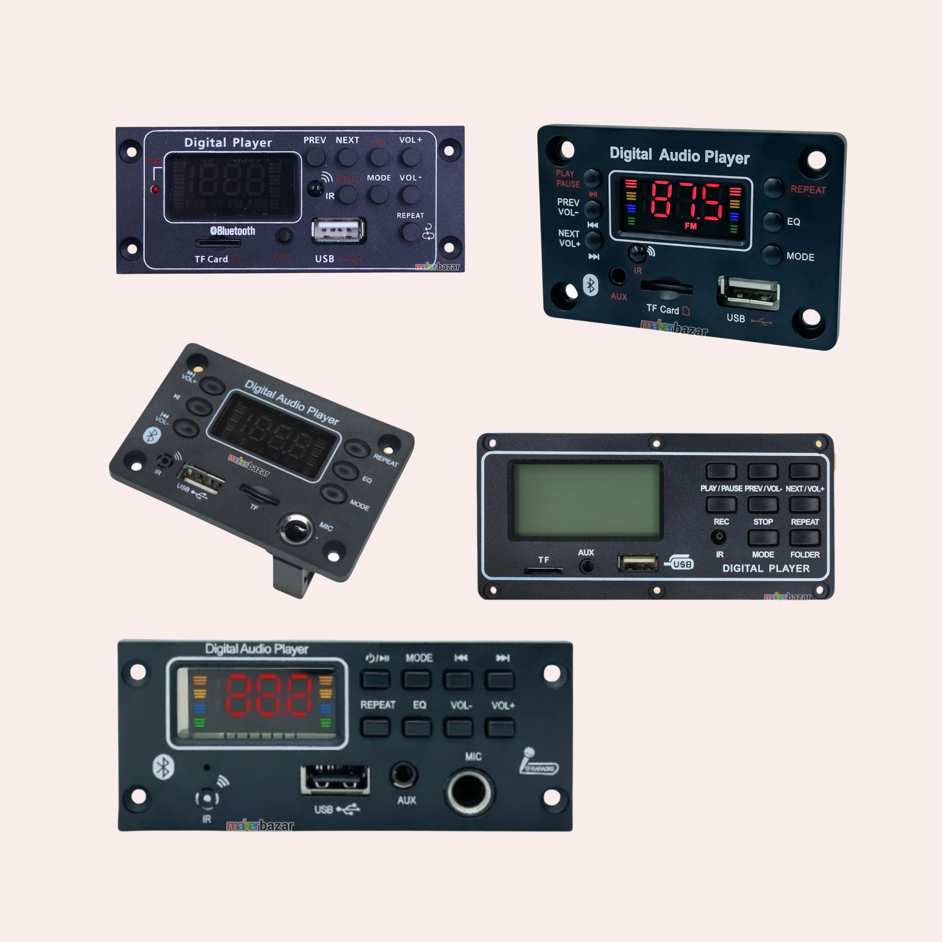 Bluetooth Audio Music Player Module with Frame & Display