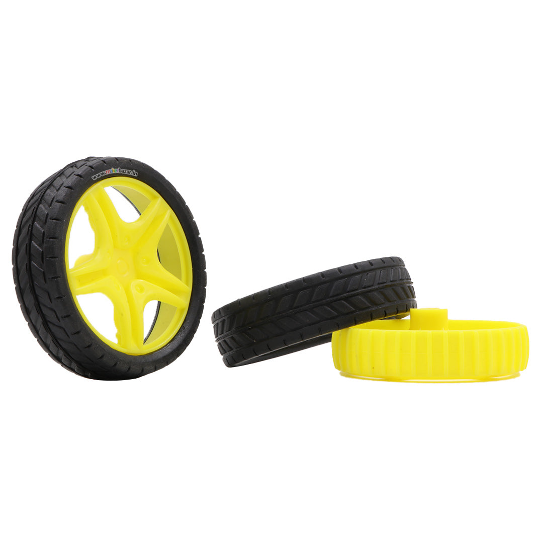 66mmX18mm Robotic Rubber Tyre Wheel for BO Motors