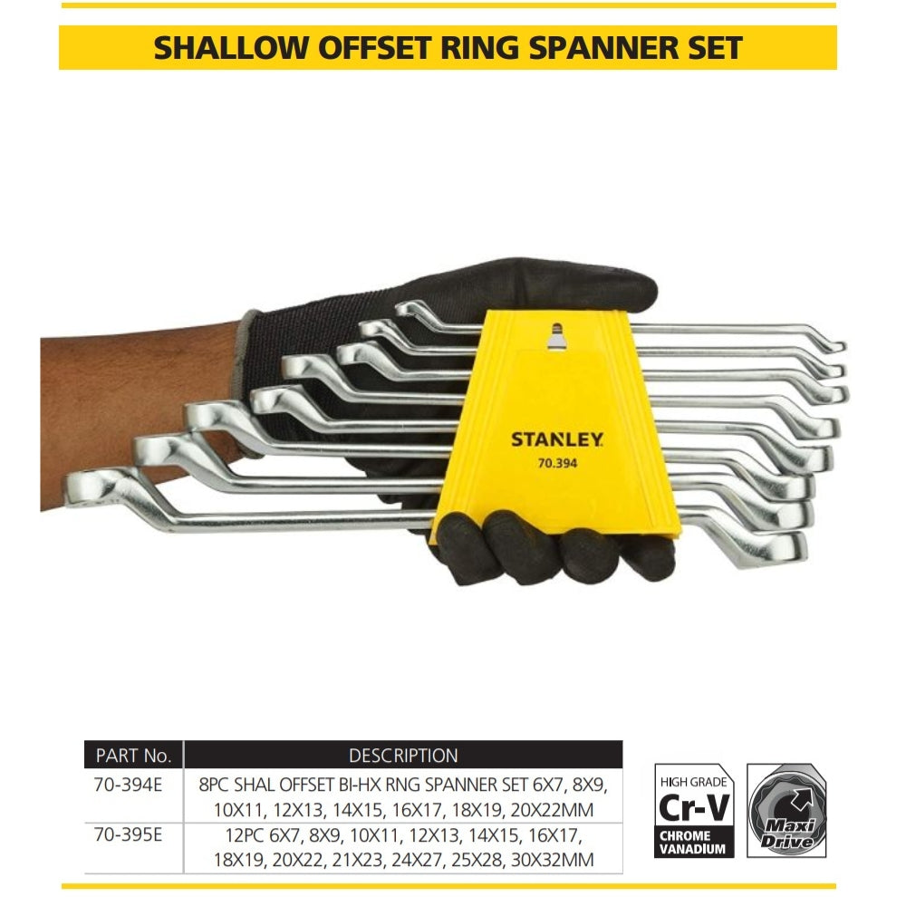 Stanley Shallow-Offset Ring Spanner Set